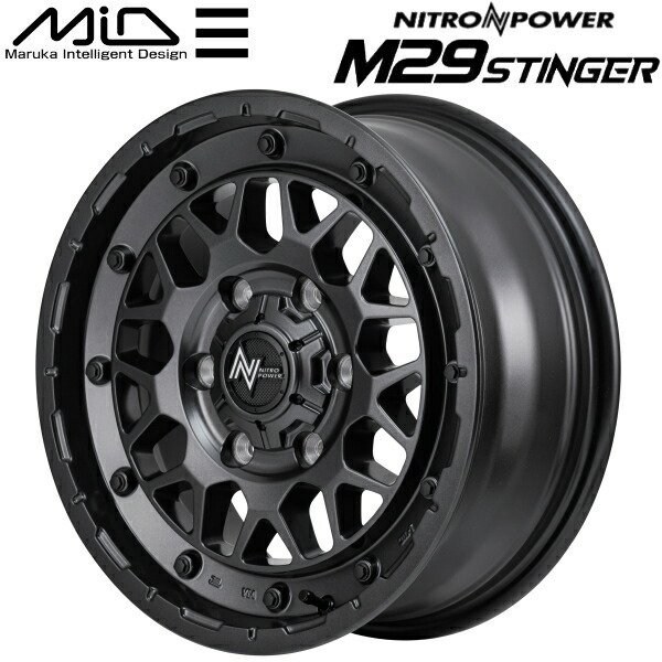 MARUKA MID NITRO POWER M29 STINGER ホイール1本価格 バレルブラック 6.5J-16インチ 6穴/PCD139.7 インセット+38_画像1