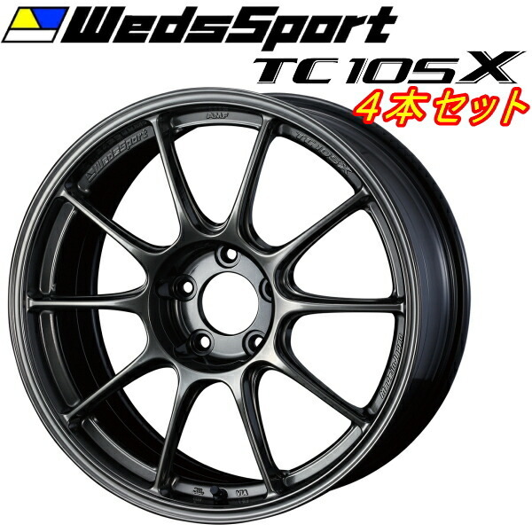 WedsSport TC105X ホイール4本Set EJチタン 8.0-18インチ 5穴/PCD114.3 インセット+45_画像1