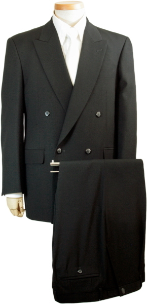 A8 メンズ 紳士 フォーマルスーツ 礼服 ダブル ワンタック 黒 ブラック オールシーズン 日本製 大きいサイズ 送料無料 R6000-0