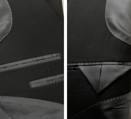 A8 メンズ 紳士 フォーマルスーツ 礼服 ダブル ワンタック 黒 ブラック オールシーズン 日本製 大きいサイズ 送料無料 R6000-0_内ポケット