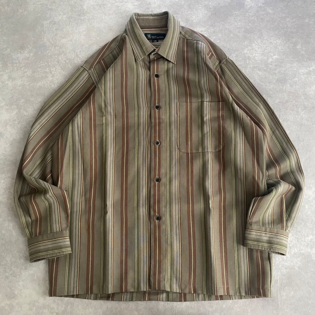 Vintage TIS 長袖ストライプシャツ