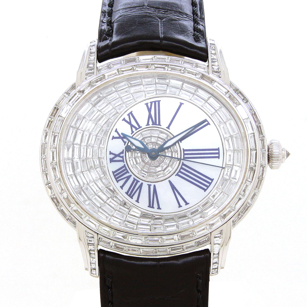  Audemars Piguet (AUDEMARS PIGUET)mi Rene Lee автоматический 18K белое золото bageto бриллиант наручные часы мужской 