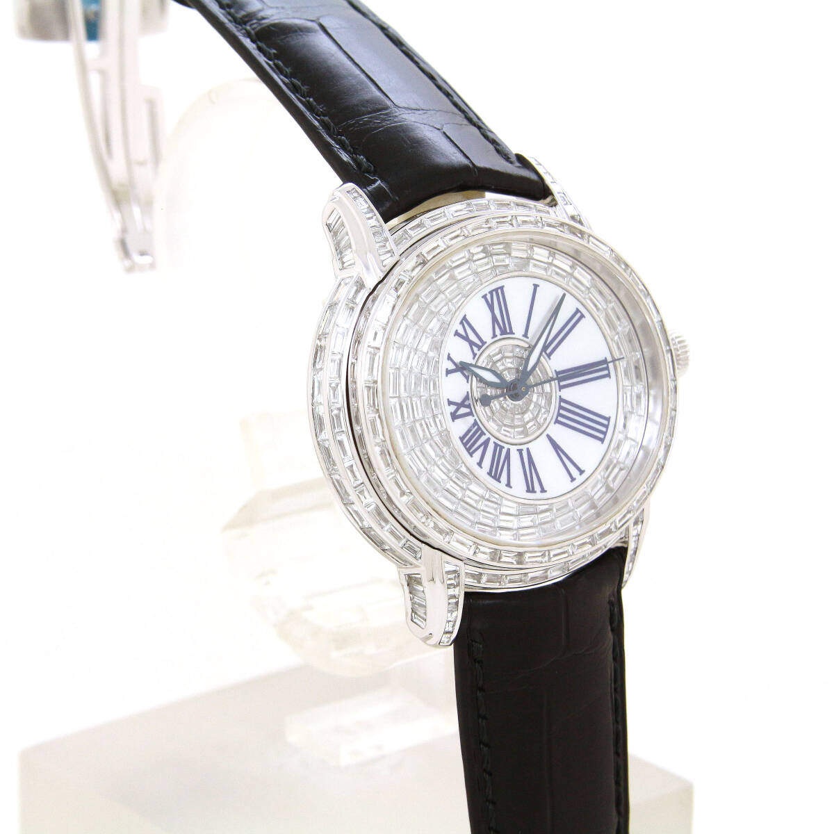 Audemars Piguet (AUDEMARS PIGUET)mi Rene Lee автоматический 18K белое золото bageto бриллиант наручные часы мужской 