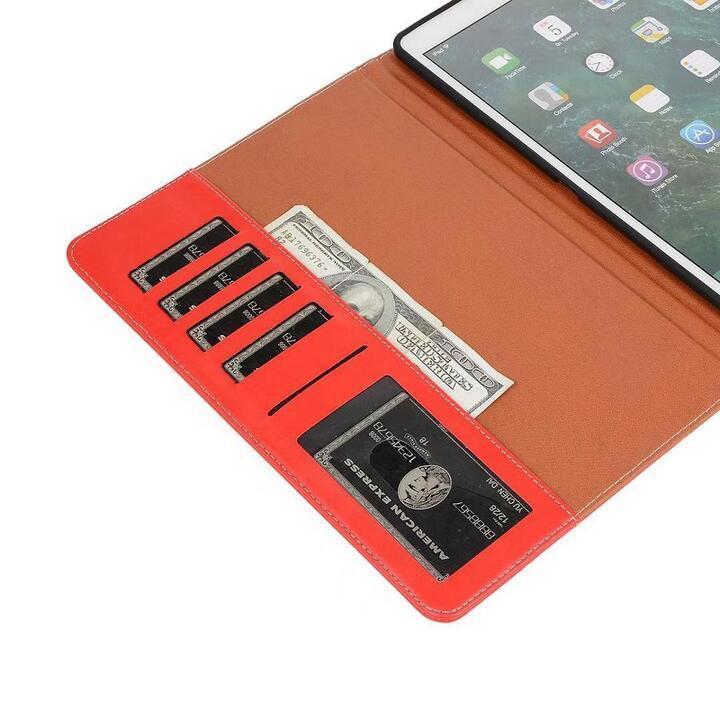 iPad mini 6 2021年版用 牛革風 PUレザー 保護ケース TPU ソフトバックカバー スタンド カード入れ付 濃紺_画像3