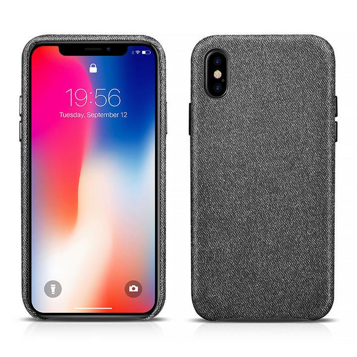 【正規品】ICARER XOOMZ iPhone X (テン)/ XS 5.8インチ(テン)専用 布紋 雪花柄 バック カバー ケース　グレー_画像2