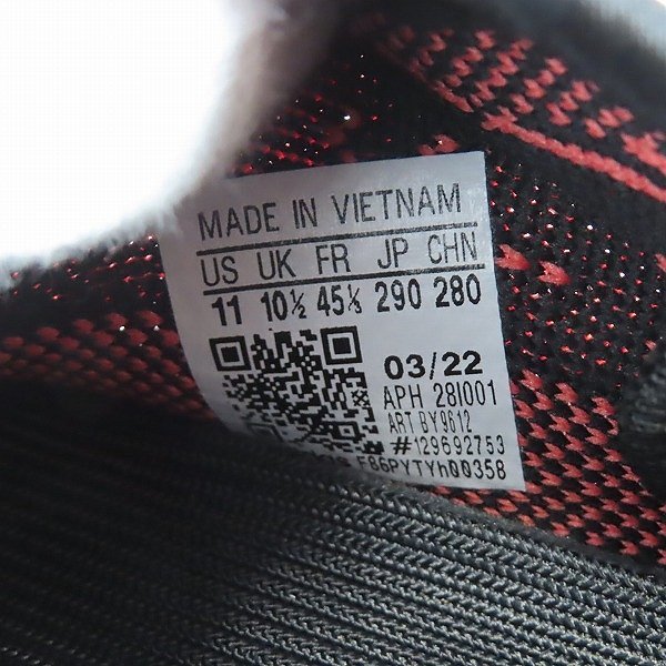 【未使用】adidas/アディダス YEEZY BOOST 350 V2 Core Black Red/イージー ブースト コアブラック/レッド BY9612/29 /080_画像6