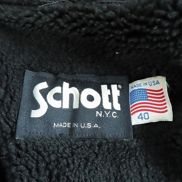 ☆Schott/ショット USA製 A-2 ボアライナー付き レザー フライトジャケット40 /080_画像4