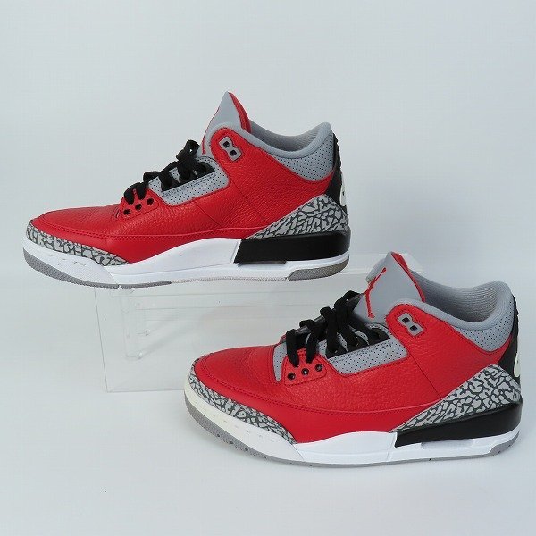 NIKE/ナイキ AIR JORDAN 3 RETRO UNITE FIRE RED エアジョーダン3 ユナイト ファイヤーレッド CK5692-600/26.5 /080_画像4