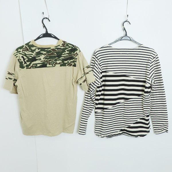 ☆The DUFFER of St.GEORGE/ザダファーオブセントジョージ Tシャツ 半袖/長袖 カモフラ/ボーダー 2点セット /060_画像2