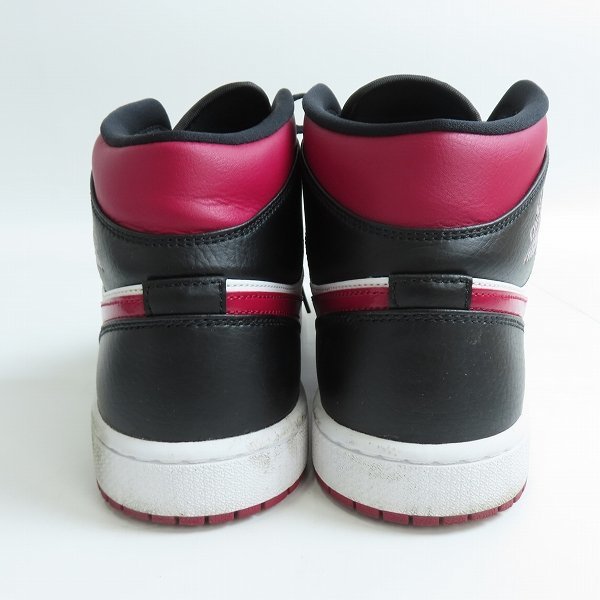 NIKE/ナイキ AIR JORDAN 1 MID BLACK/NOBLE RED-WHITE/エアジョーダン1 ミッド/554724-066/28 /080_画像2