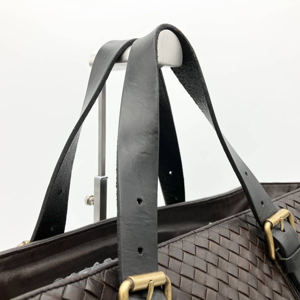 359 ★1円スタート★ 極美品 定価５５万 BOTTEGA VENETA ボッテガヴェネタ トートバッグ ビジネス イントレチャート 大容量 メンズ_画像2