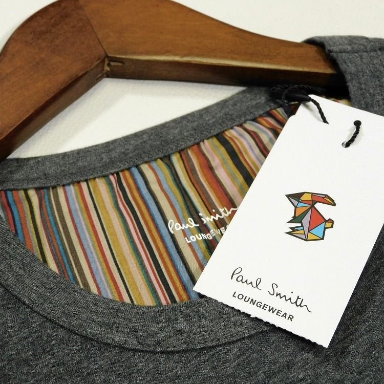 新品 ポールスミス 長袖カットソー マルチストライプ マルチラビット LL 濃灰 うす手 ロンTシャツ Paul Smith メンズ【2988a】_画像10