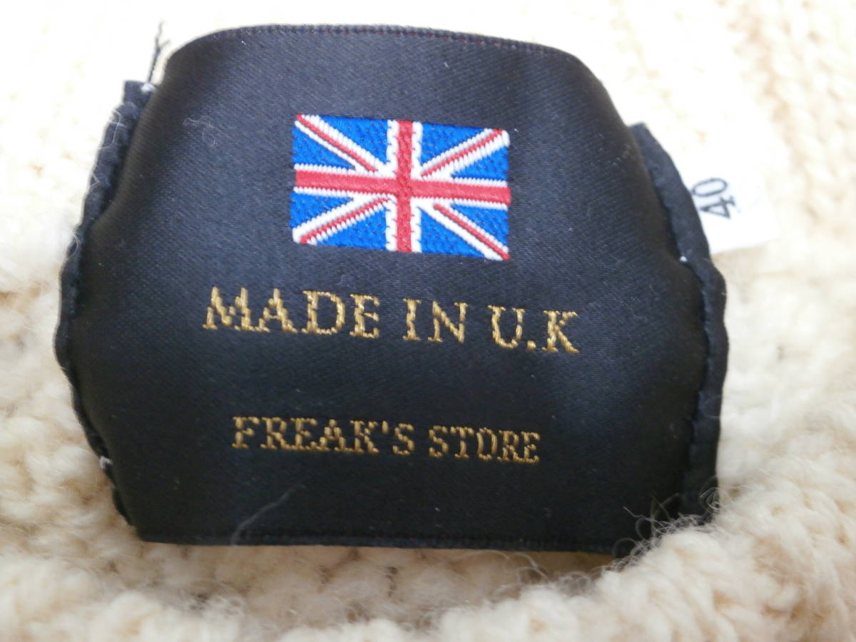 英国製★ FREAK'S STORE フリークスストア 　40 ウール100%★ フィッシャーマン ニット セーター 　メンズ　_画像2