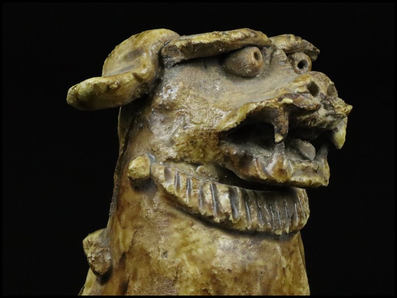 奇】時代物 江戸期 美濃焼 黄瀬戸 古瀬戸 獅子 狛犬 阿吽 一対 奇】時代物 江戸期 美濃焼 黄瀬戸 古瀬戸 獅子 狛犬 阿吽 一対