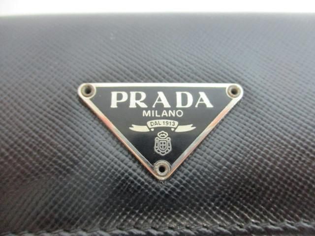 中古 プラダ PRADA 財布 三つ折り財布 レザー M170A 黒 ブラック_画像9