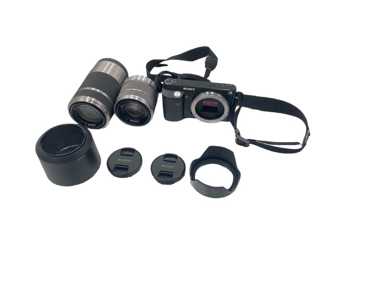 SONY NEX-F3 ソニー デジタルカメラ ミラーレス一眼カメラ レンズキット 通電確認済み 一眼レフ カメラ ブラック ボディ レンズセット _画像3