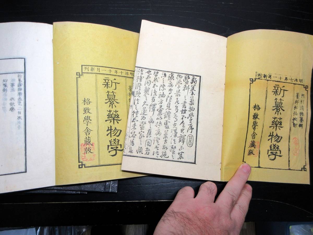 ☆3303和本明治10年（1877）西洋医学薬学「新纂薬物学」附録共７冊揃い/樫村清徳/古書古文書/木版摺りの画像2