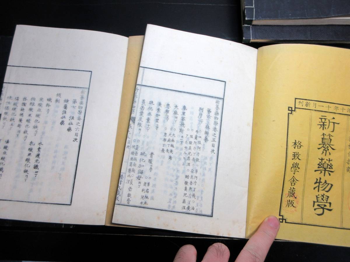 ☆3303和本明治10年（1877）西洋医学薬学「新纂薬物学」附録共７冊揃い/樫村清徳/古書古文書/木版摺りの画像6