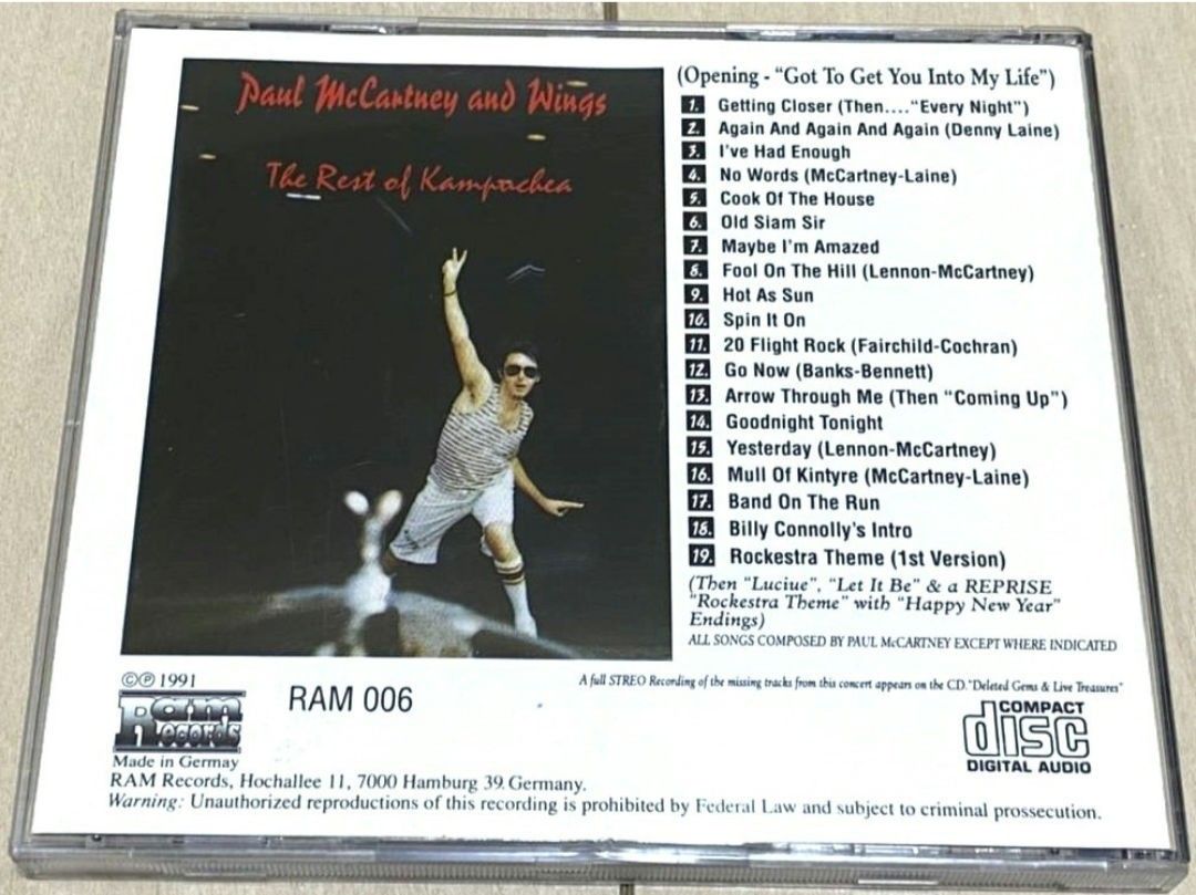 美品CD ポールマッカートニー Paul McCartney & WINGS「THE REST OF KAMPUCHEA」 