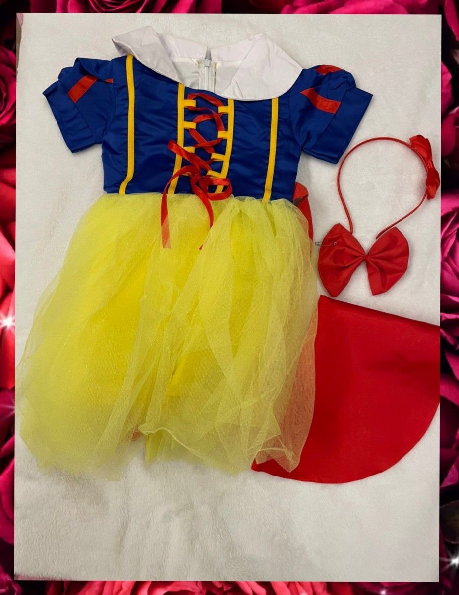 白雪姫 ドレス プリンセス リボン 90 ドレスセット なりきりセット お祝い