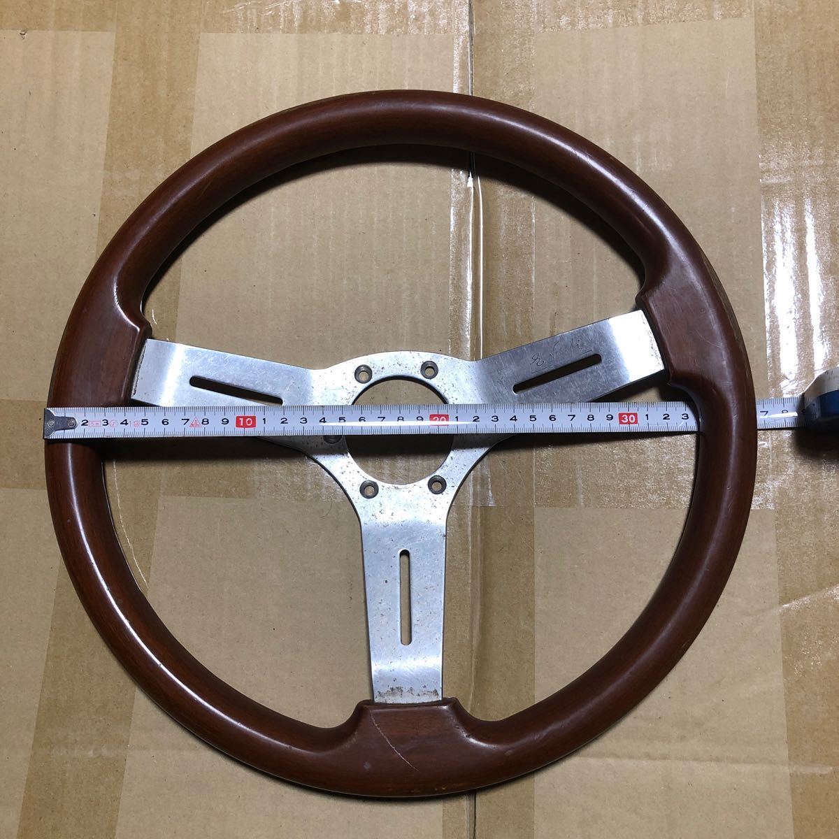 NARDI ウッドステアリング 本物当時物 36パイ?旧車 ナルディ ウッド OBA オバの画像7