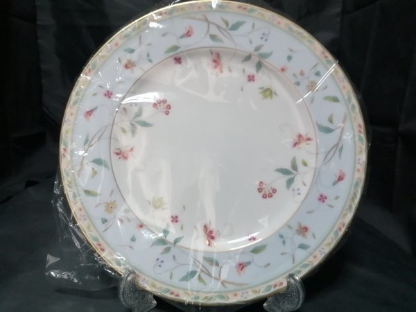 18CM 新品未使用◇自宅保管 ノリタケ 花更紗 ブルー ケーキプレート Noritake Hanasarasa_画像1