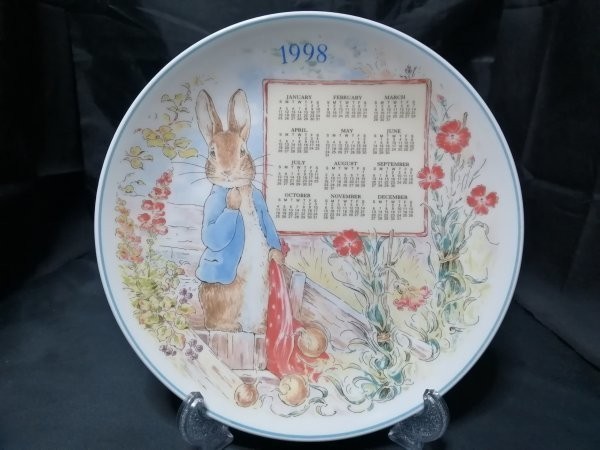 20CM 未使用◇自宅保管 ウェッジウッド ピーターラビット 1998 カレンダー イヤー プレート WEDGWOOD PETER RABBIT イギリス製