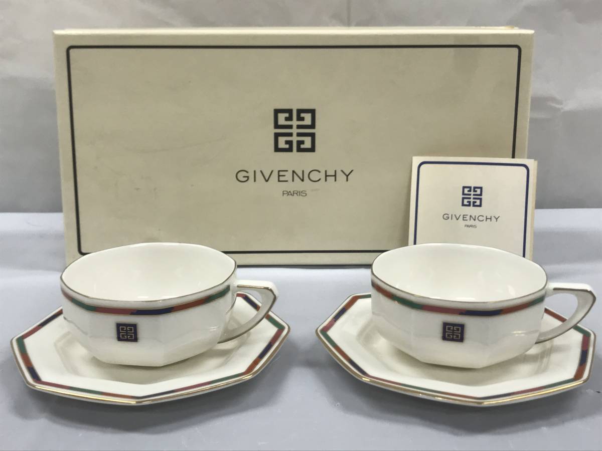 【未使用品】GIVENCHY ジバンシー yamaka カップ ソーサー ティーカップ 2客 陶磁器 茶器 洋食器 キッチン インテリア 趣味 コレクター の画像1