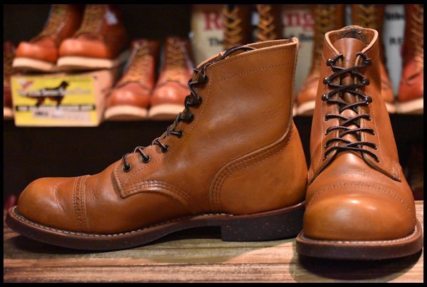 【8.5D 良品 13年】レッドウィング 8011 アイアンレンジ マンソン ブーツ 茶 ホワイト アッシュセトラー キャップトゥ redwing HOPESMORE