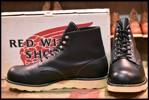 【8EE 箱付 美品 犬タグ】レッドウィング 8165 アイリッシュセッター 黒 ブラッククローム プレーントゥ ブーツ redwing HOPESMORE_画像1