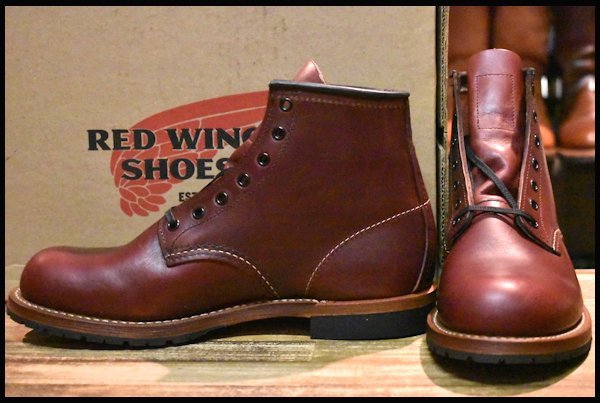 【7D 箱付 未使用 10年】レッドウィング 9011 ベックマン ブラックチェリー フェザーストーン プレーントゥ ブーツ redwing HOPESMORE