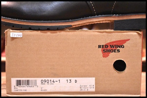 [13D с ящиком не использовался 11 год ] Red Wing 9014 Beck man чёрный черный перо Stone простой tu плетеный вверх ботинки redwing HOPESMORE