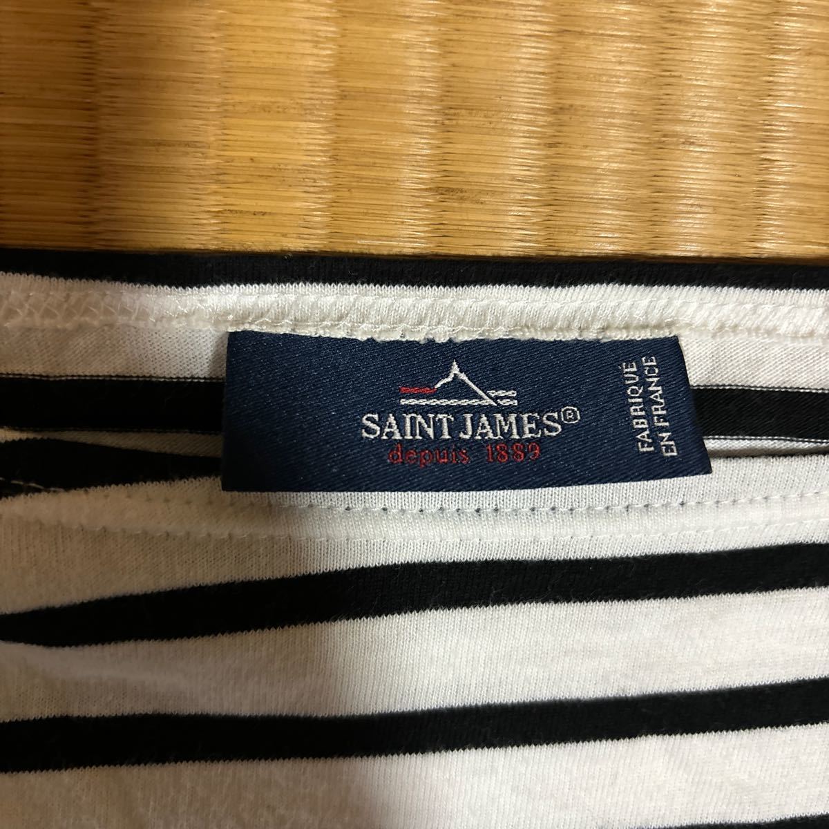 フランス製 SAINT JAMES ボーダー ロンTシャツ 白x黒 レア セントジェームス バスクシャツ_画像3