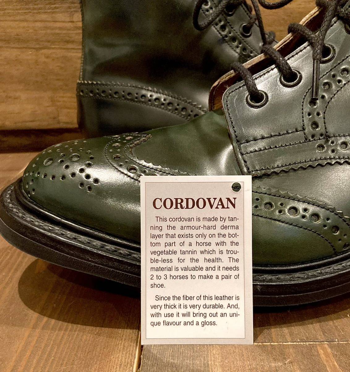 特注 未使用 TRICKER’S トリッカーズ カントリー イタリアンタンナー コミペル社 COMIPEL TUNDRA CORDOVAN コードバン ブーツ メンズ 8_画像6