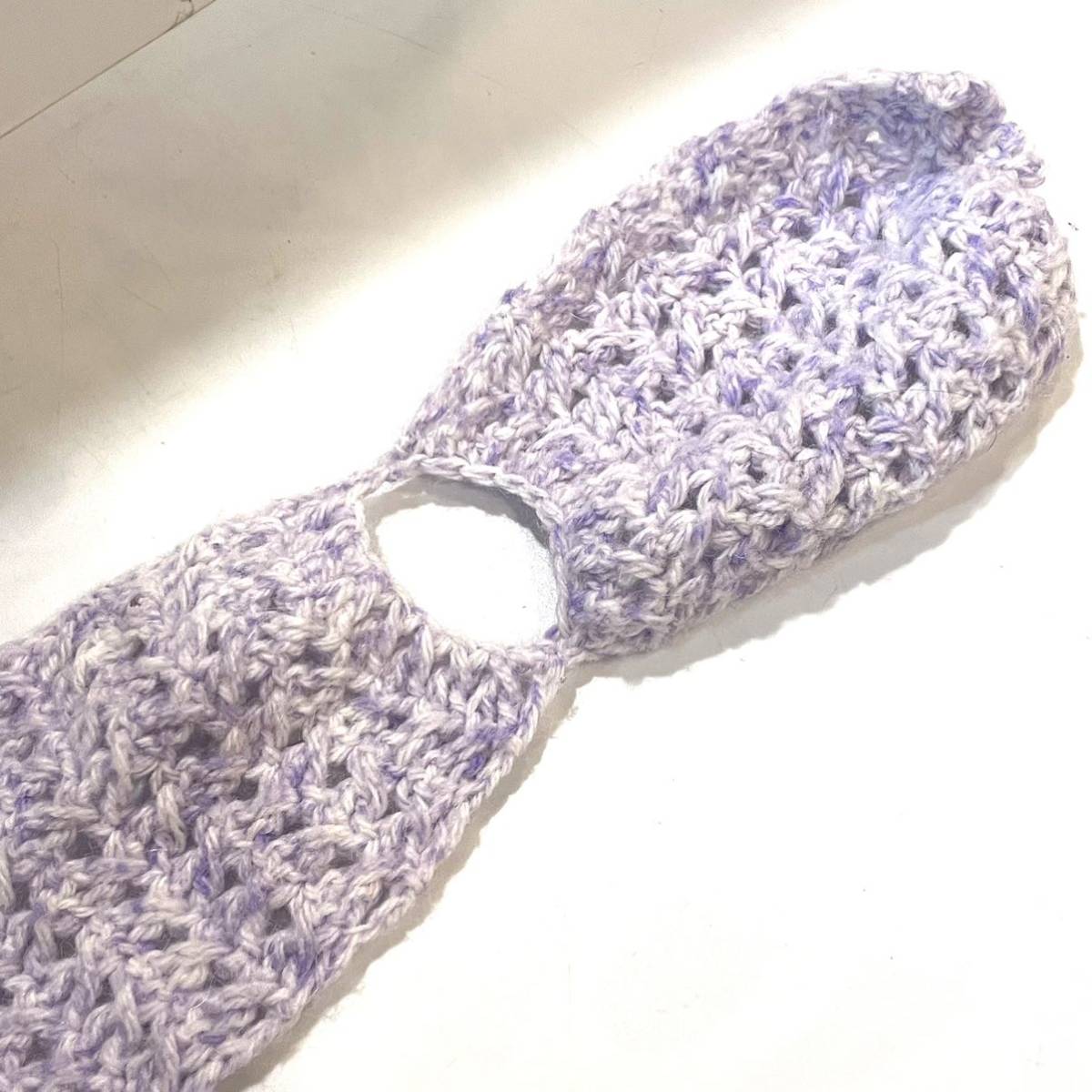  tippet Mini muffler purple flower knitted 24022110