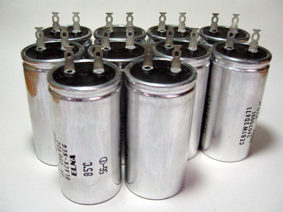 ★☆（管CA005） ELNA ブロック電解コンデンサ 470μF/200V 10個セット / NOS Aluminum Electlytic Capacitors 10pcs☆★の画像1