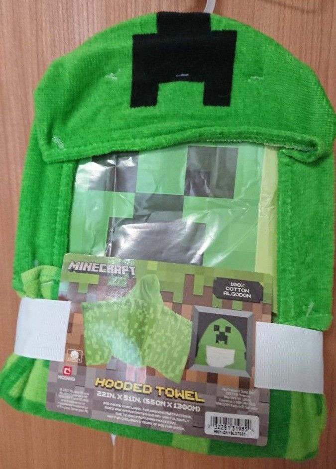 Minecraft クリーパーフード付きタオル 未使用