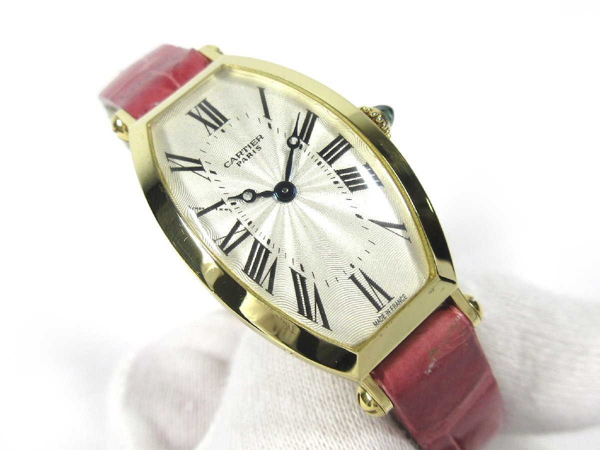 【カルティエ】最上級ライン CPCP コレクション プリヴェ カルティエ パリ トノーSM シルバー レディース 手巻 時計 K18YG無垢 A101の画像3