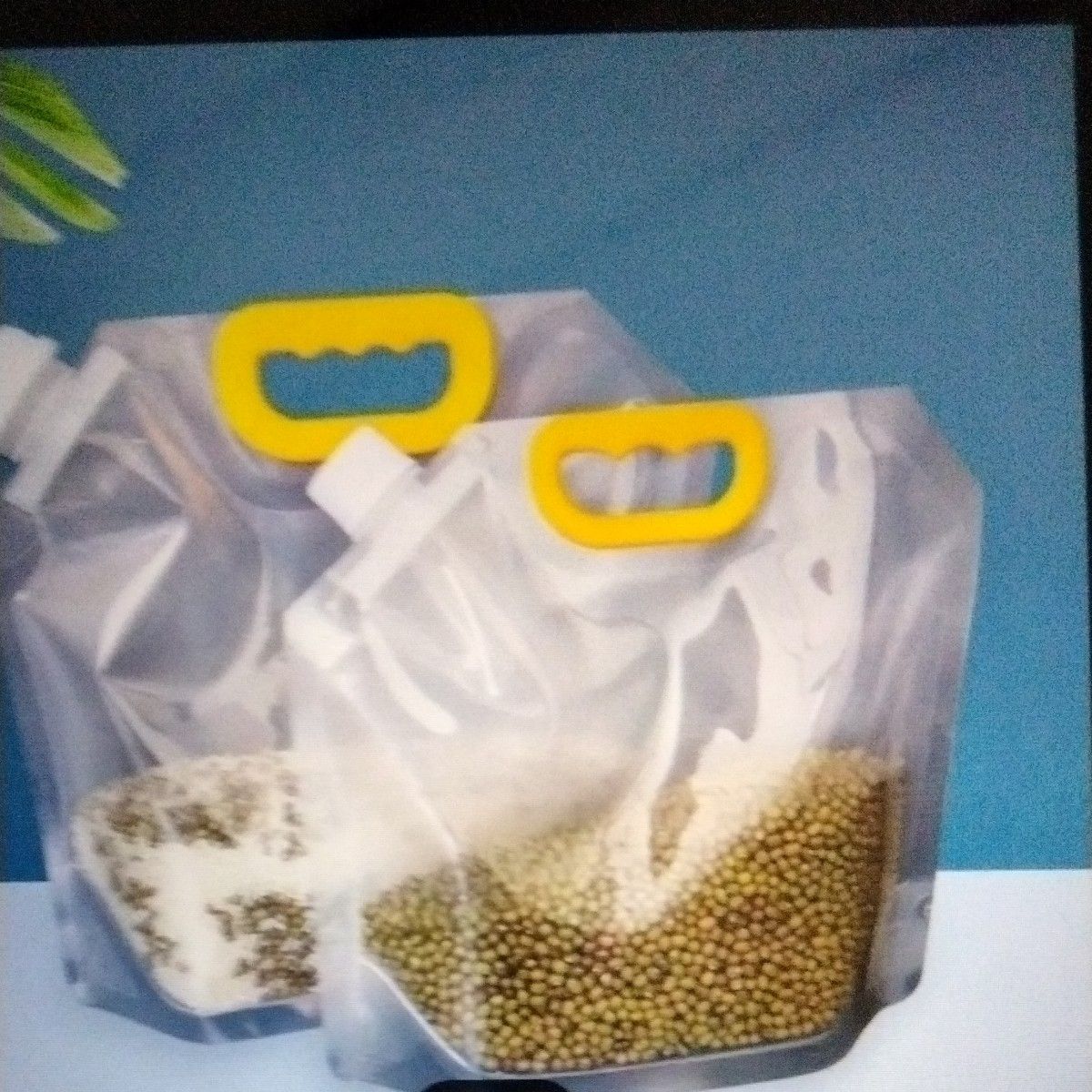 詰め替え保存容器　米穀物類小豆等の保存容器×2