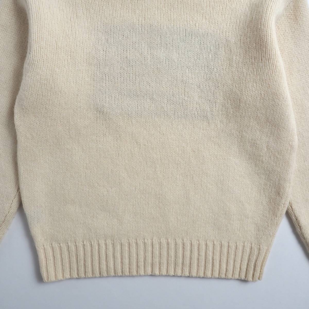 ラルフローレン Ralph Lauren 羊毛１００％ ニット タートルネック 星条旗 アイボリー 美品 メンズの画像8