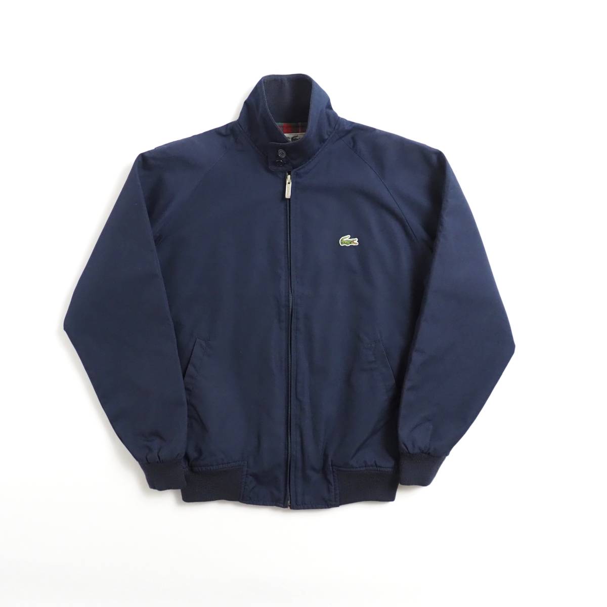 ラコステ Lacoste スイングトップ ブルゾン 裏地チェック柄 ネイビー 美品 メンズ