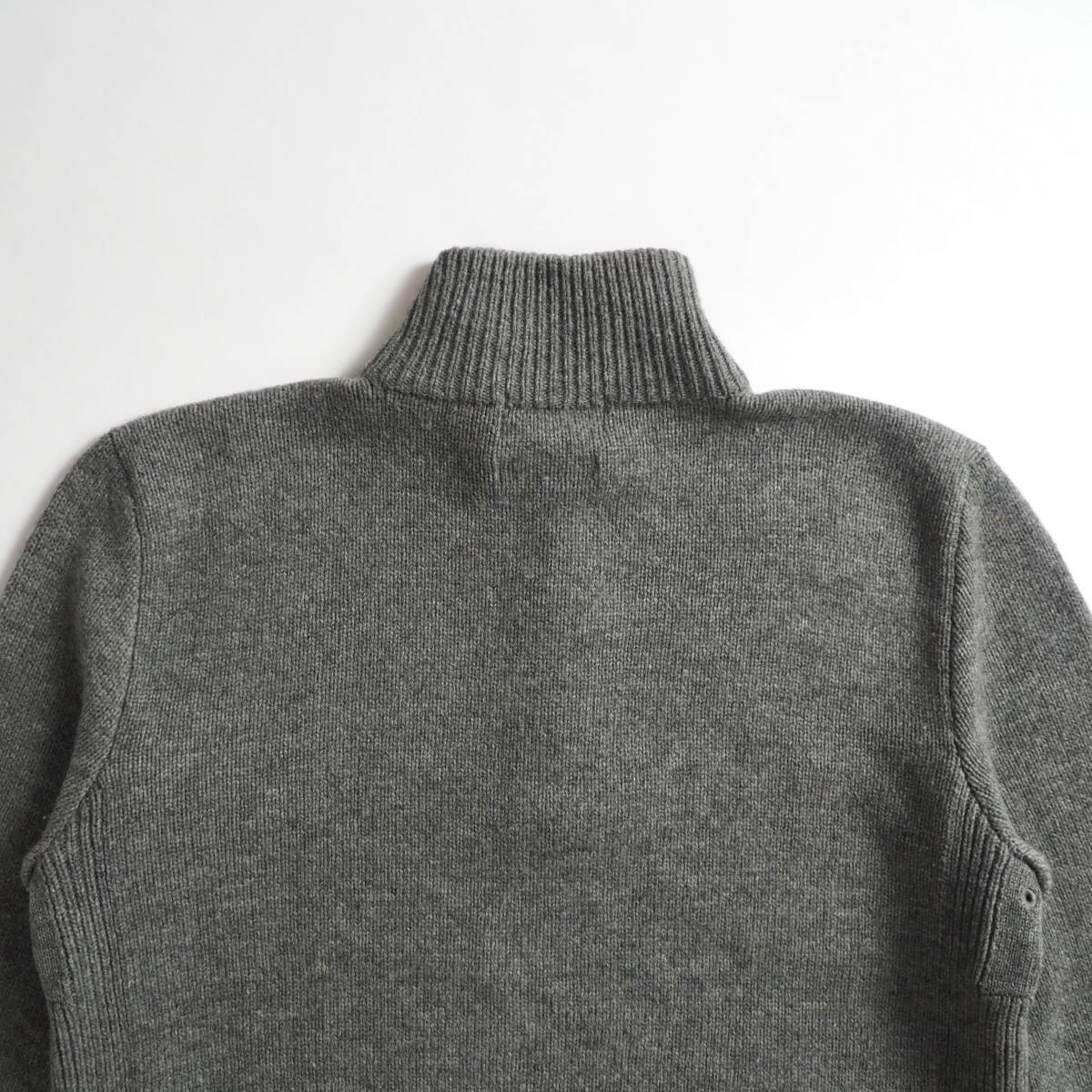 ラルフローレン　Ralph Lauren　羊毛１００％　ニット　セーター　ハーフジップ　グレー　美品　メンズ_画像6