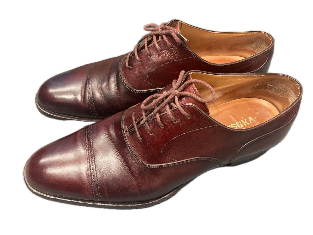 大塚製靴 OTSUKA M-5 内羽根 M5-230バーガンディ 26.5cm 革靴 ビジネスレザーシューズ ブラウン 赤茶色