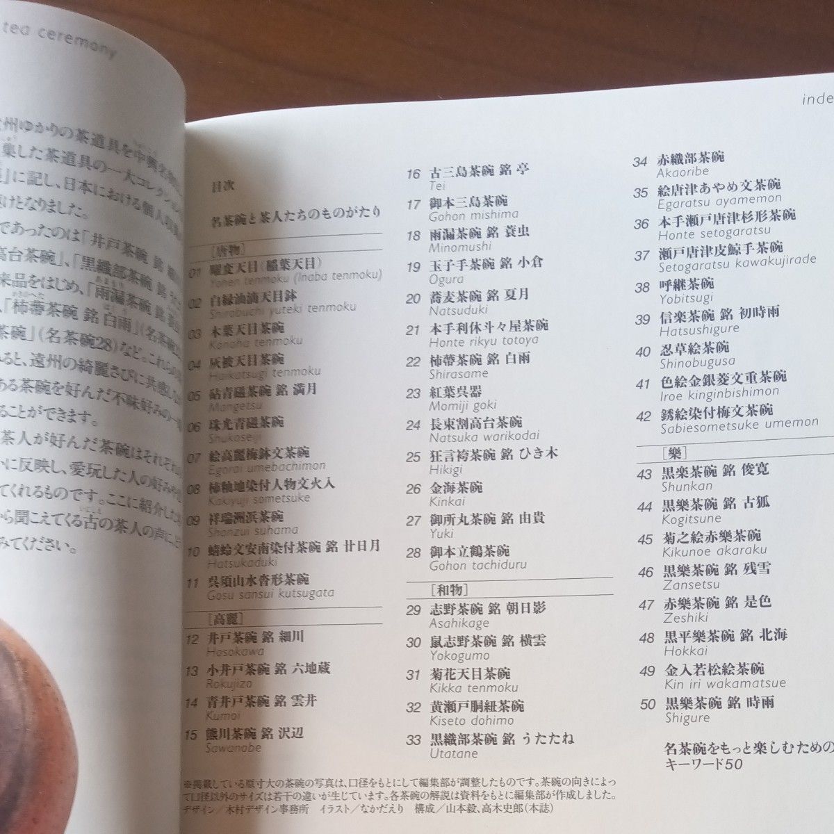 ニッポンの名茶碗50原寸大図鑑　和楽別冊付録