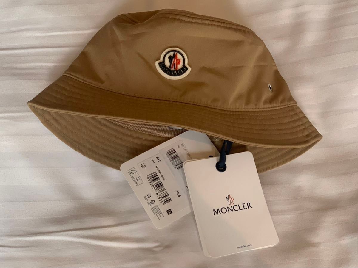 新品 MONCLER モンクレール バケットハット メンズ ベージュ 新品 MONCLER モンクレール バケットハット メンズ ベージュ