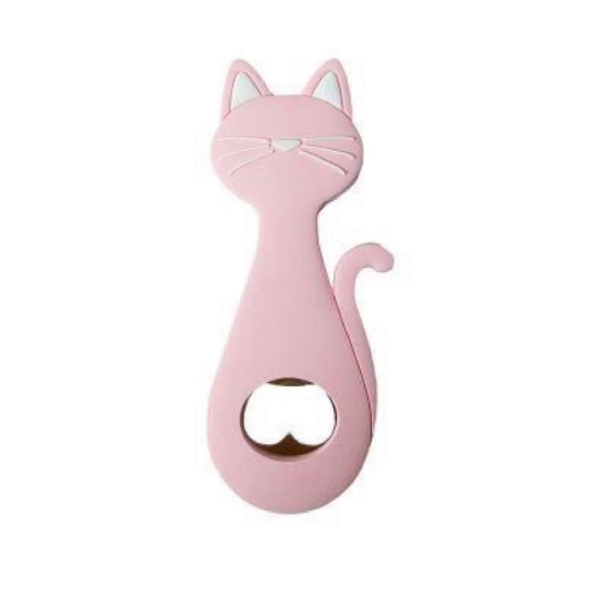 新品　猫栓抜き　大きくて使いやすい　ピンク　オープナー　キッチン用品　猫型栓抜き　マグネット式　猫雑貨　猫小物
