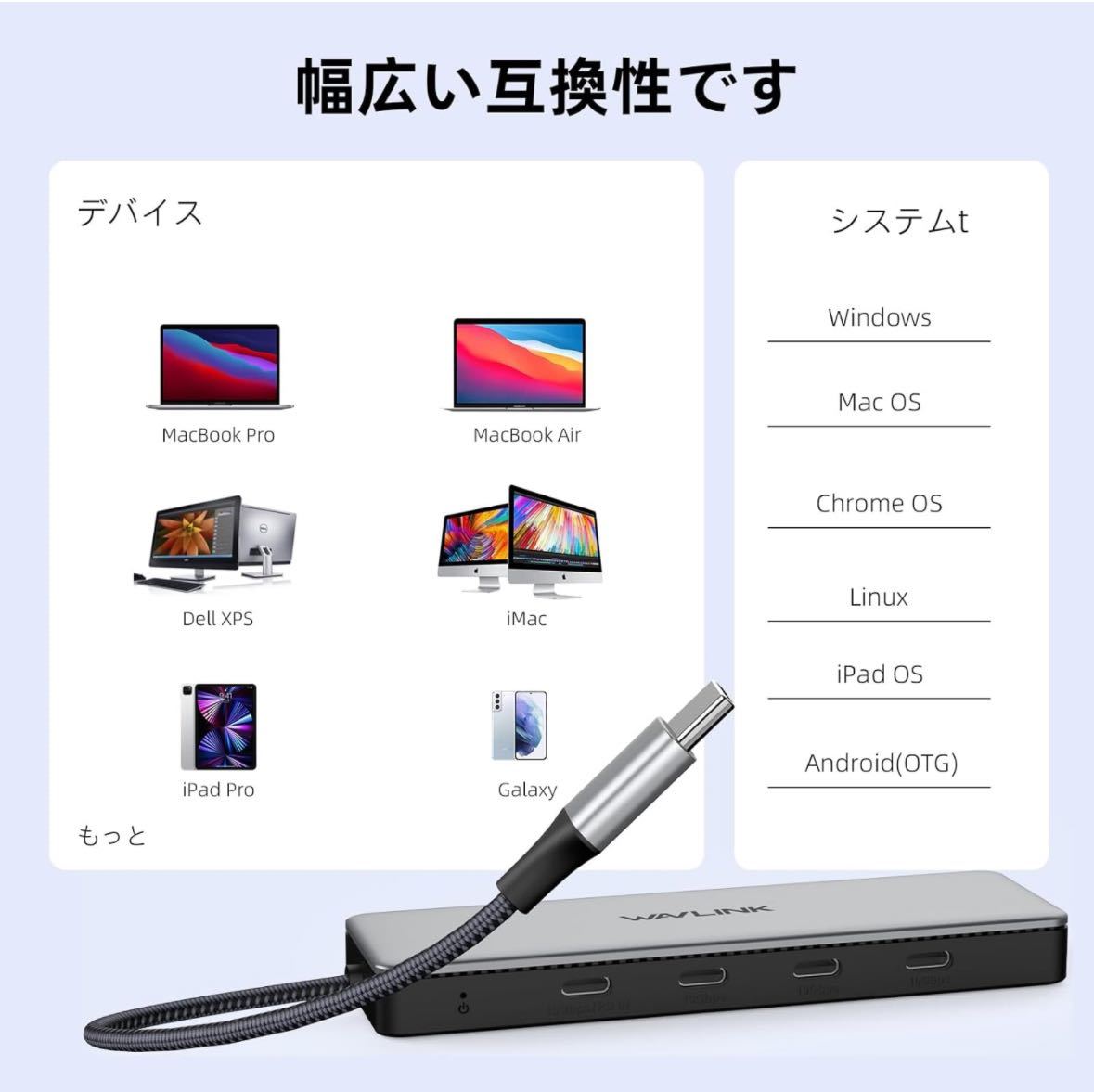 USB type-C ハブ アルミニウム USB 3.2 Gen 2 ハブ 10Gbps 4 USB C データ ポート、85W 電力供給サポート、MacBook Pro/Air iMac_画像6