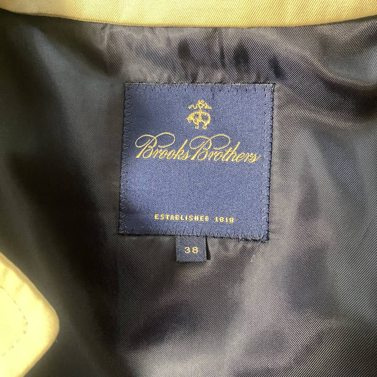 美品 Brooks Brothers ブルックスブラザーズ ステンカラーコート ロングコート ベージュ ウールライナー付き 表記38 Mの画像7