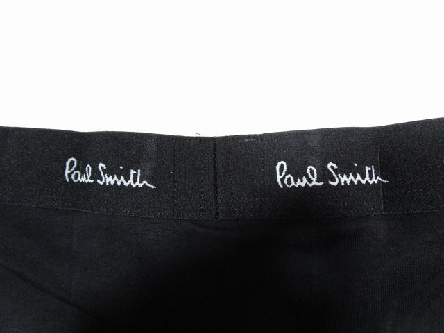 ◇e129新品 国内正規品 定価6,600円ポールスミス Paul Smith ショートボクサーパンツ2枚セット【L】黒 ブランドロゴ マルチストライプ_画像6