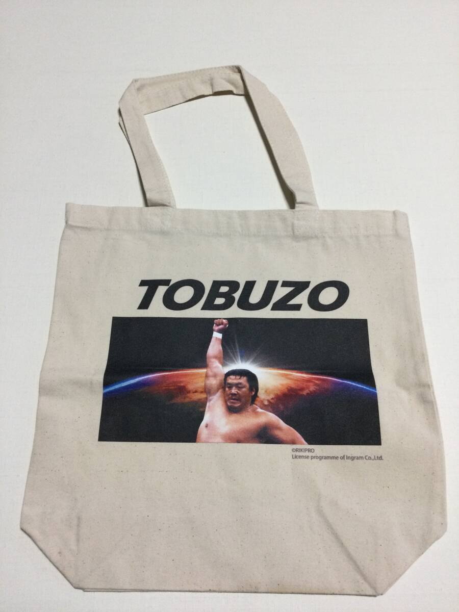 「飛ぶぞ！」長州力×ヴィレッジヴァンガード コラボ■TOBUZO　トートバッグ■長期保管デッドストック・未使用◇新日本プロレス・リキプロ_おもて